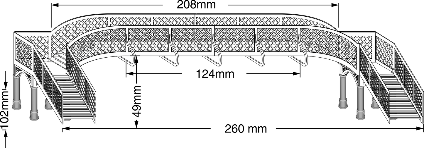 B 00-30 OO gauge LMS style platform footbridge