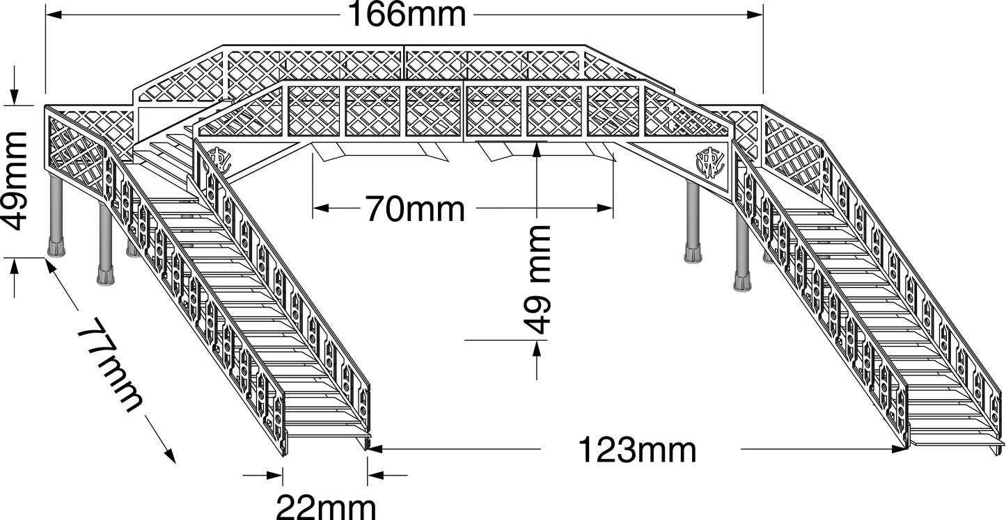 B 00-31 OO gauge GWR style platform footbridge