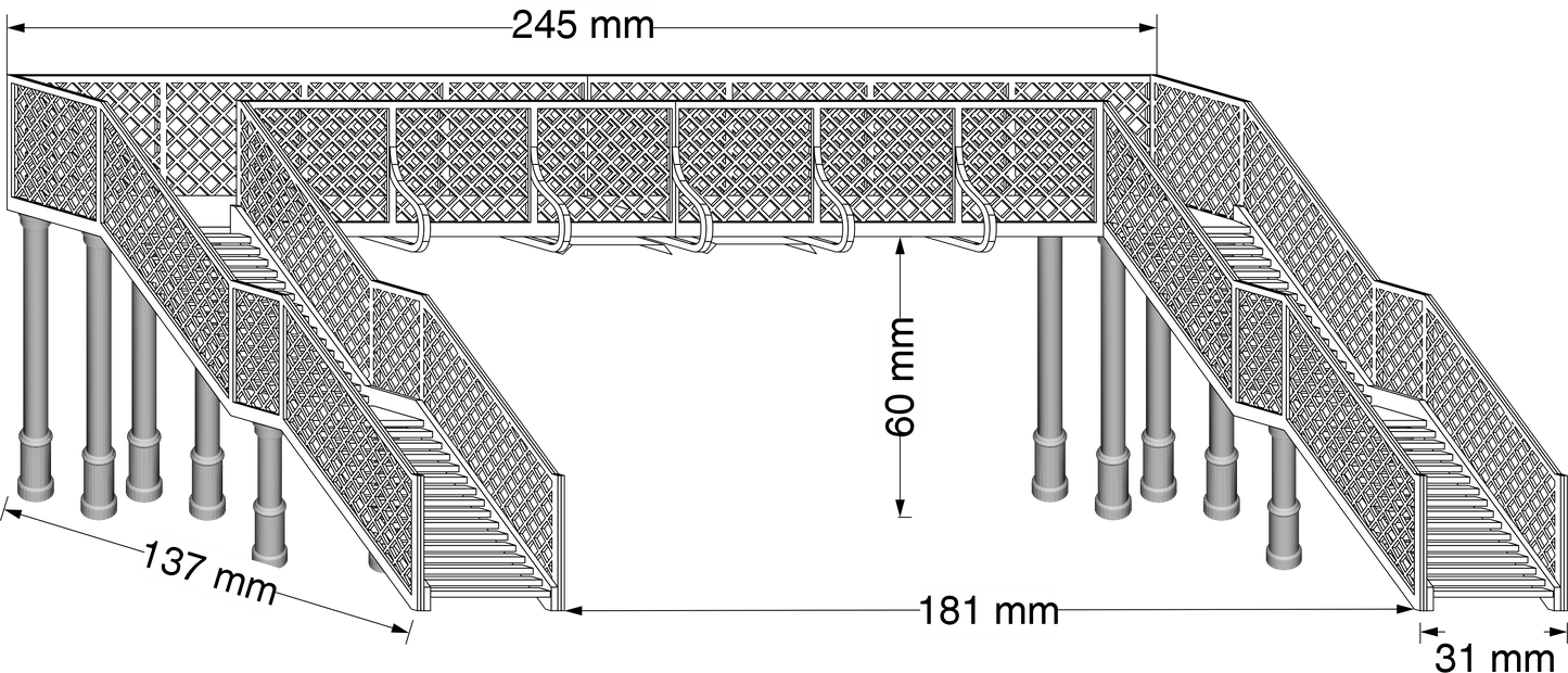 B 00-35 OO gauge LNER style footbridge