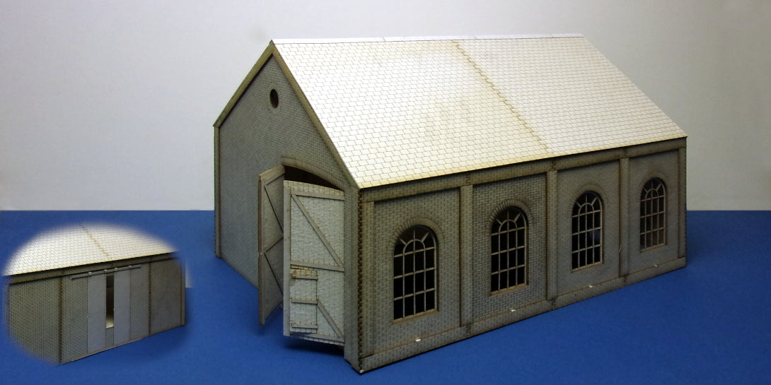 B 70-28 O gauge medium drive through goods shed