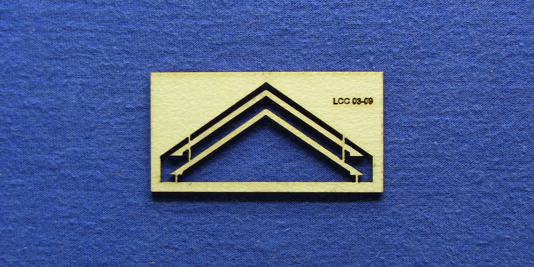 LCC 03-09 OO gauge pair of small signal box gable barge boards