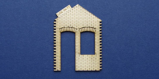 LCC 04-77 OO gauge industrial office door and window panel with gable type 3