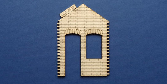 LCC 74-77 O gauge industrial office door and window panel with gable type 3