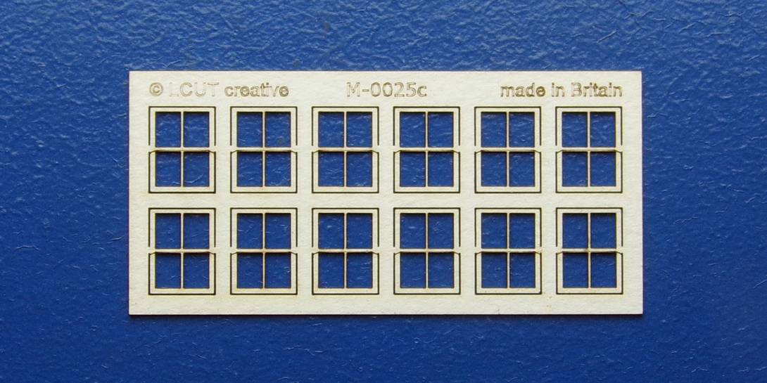 M 00-25c OO gauge kit of 12 windows with sash - type 1