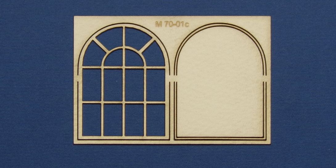 M 70-01c O gauge industrial window with round top type 2