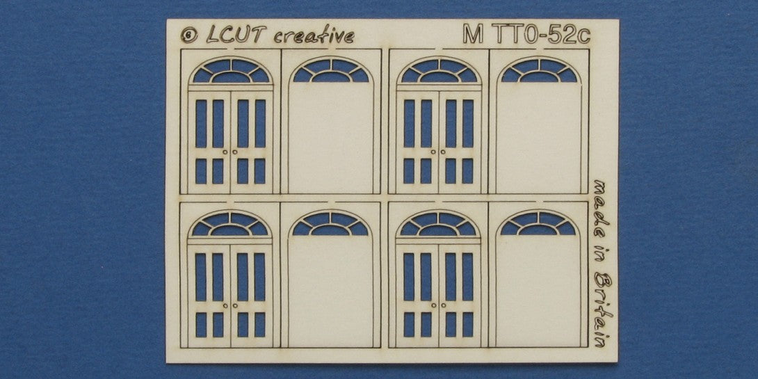 M TT0-52c TT:120 scale kit of 4 double doors with round transom type 4