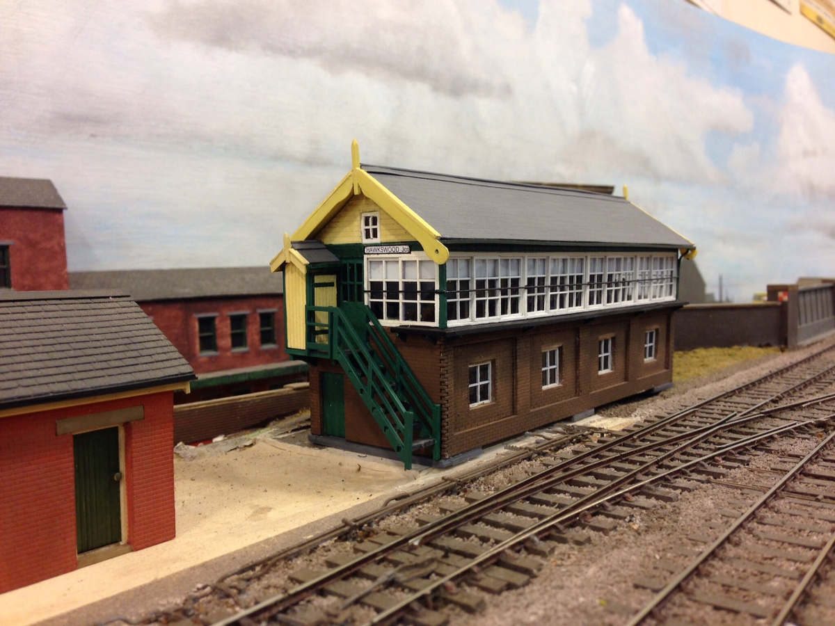 B 00-12 large signal box with scratch build gables and roof.