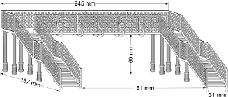 LCUT Creative B 00-35 LNER Style Footbridge Wood Kit OO Gauge 